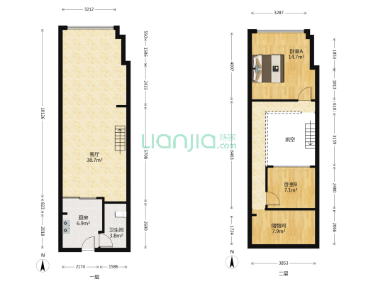 银联广场 2室1厅1卫 71平方