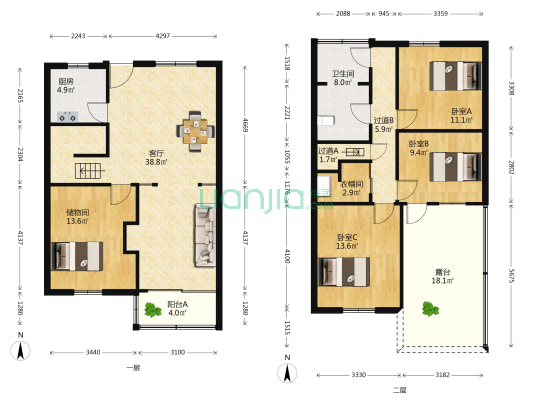 金嘉大道70号 3室1厅1卫 133平方