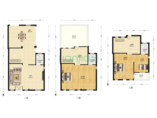 特房银溪墅府罗廷墅 3室2厅3卫 212平方