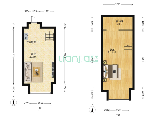 阳光城时代中心 1室1厅0卫 50平方