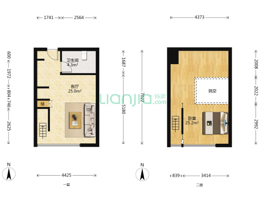 北大资源未名府 1室1厅1卫 45平方