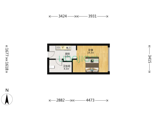横琴万象世界 1室0厅1卫 38平方