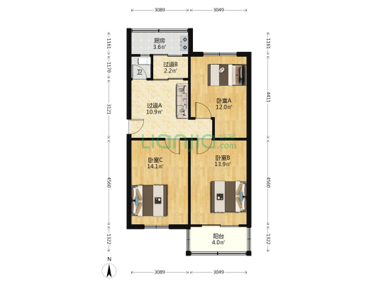 建北社区 3室0厅1卫 71平方