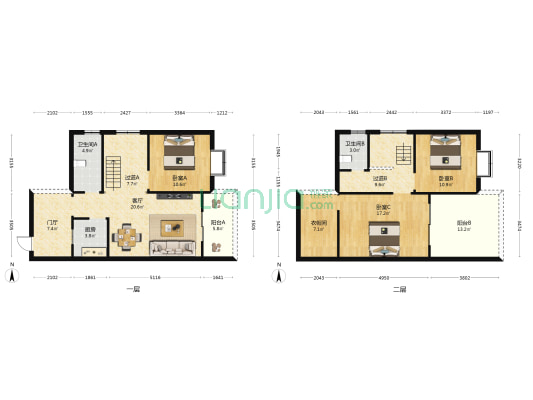 永升华府 3室1厅2卫 132平方