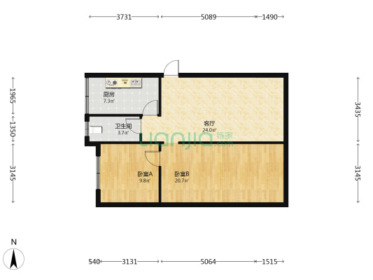 青年路173号 2室1厅1卫 69平方