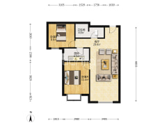 琉璃河三利中和城C区  已装修全阳两居室-涿州三利中和城二期C区户型图