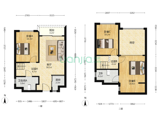 碧桂园科技小镇 3室1厅2卫 60平方