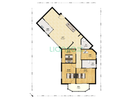 诚达大厦 4室1厅2卫 167平方