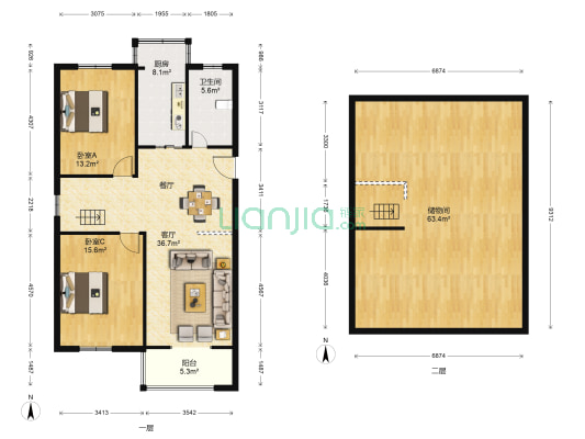 国华御锦园 2室1厅1卫 105平方