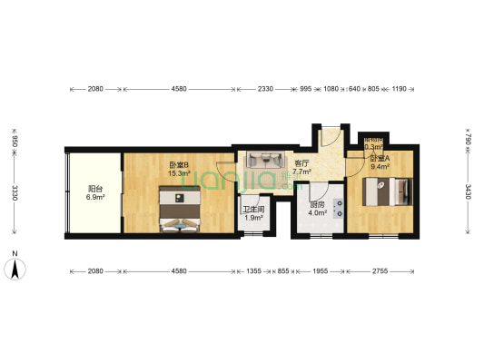 夏茵里 2室1厅1卫 40平方