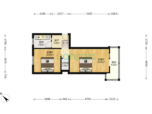 陵阳里 2室1厅1卫 34平方