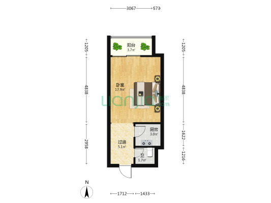 新城路259号 1室0厅1卫 45平方