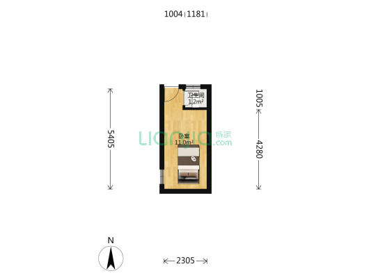 九华公寓 1室0厅1卫 75平方