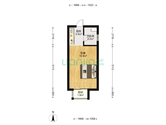 秀水人家 1室0厅1卫 39平方