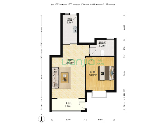 郑东鑫成美墅 1室1厅1卫 176平方