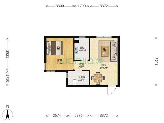 万科安置小区 1室1厅1卫 63平方