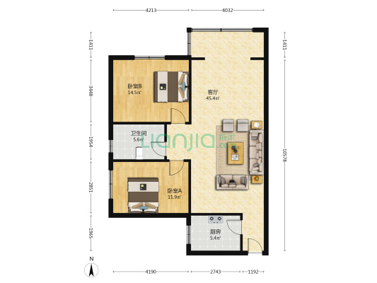 新桥正街 2室1厅1卫 102平方
