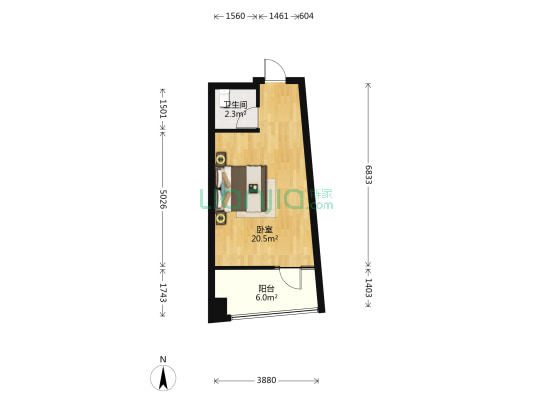 君临天华A组团 1室0厅1卫 41平方