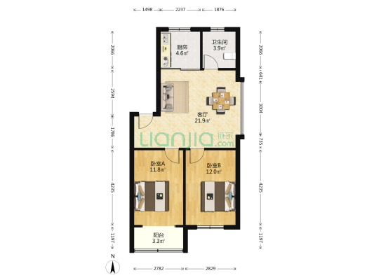 宜隆小区 2室1厅1卫 79平方