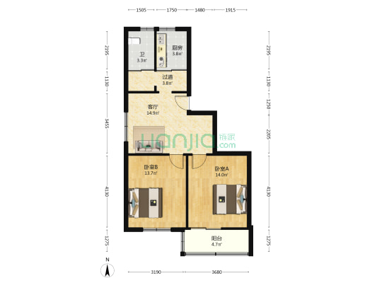 文惠园 2室1厅1卫 71平方