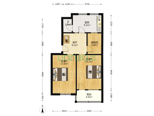 光明路千榕家纺小区 2室1厅1卫 70平方