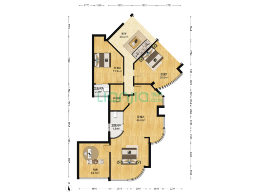 平洲富景花园 4室1厅2卫 169平方