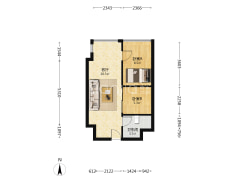 万科城际之光 2室1厅 北-涿州万科城际之光户型图