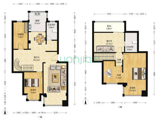 骆兴家园 3室2厅2卫 135平方