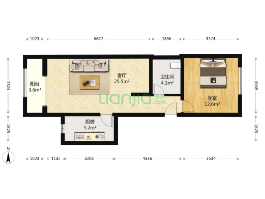 蔚雲府 1室1厅1卫 74平方