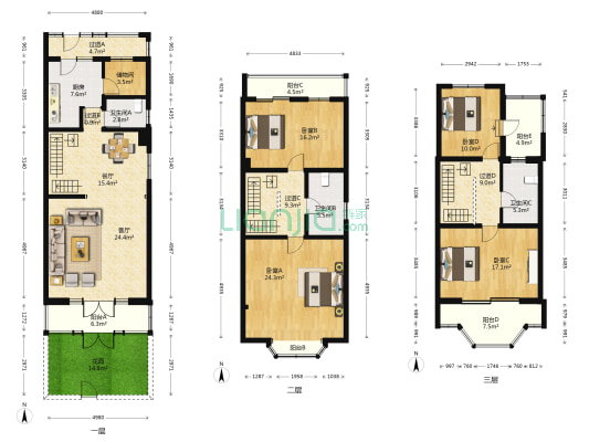 九龙家园东区 4室2厅3卫 0平方