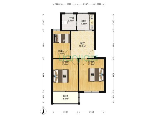 汇中巷 3室1厅1卫 69平方