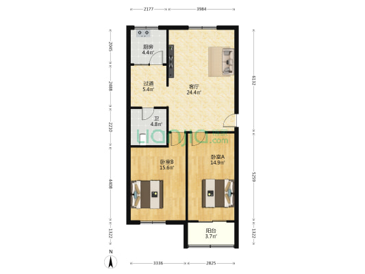 劳动局小区 2室1厅1卫 94平方
