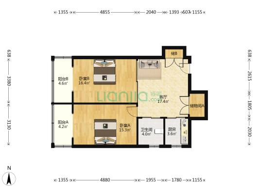 伯龙公寓 2室1厅1卫 82平方