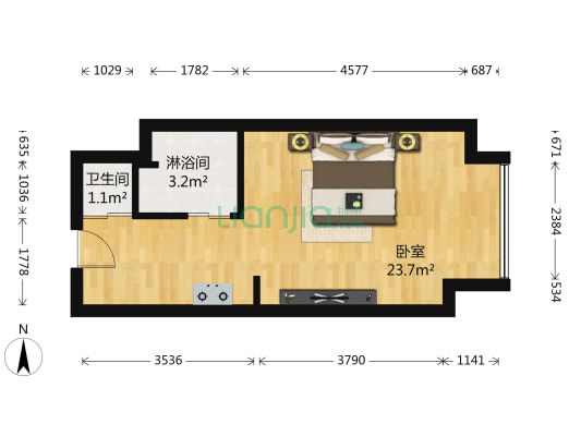 水湾1979二期 1室0厅2卫 43平方
