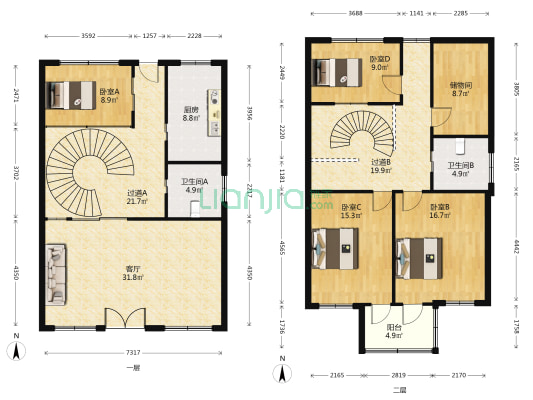 红枫新村 4室1厅2卫 186平方