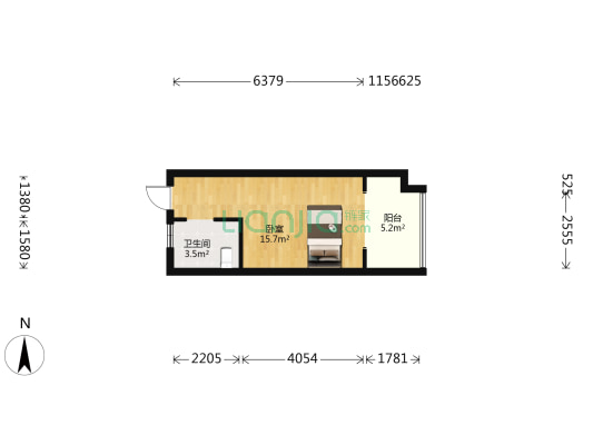 诚方·创世纪广场 1室0厅1卫 32平方