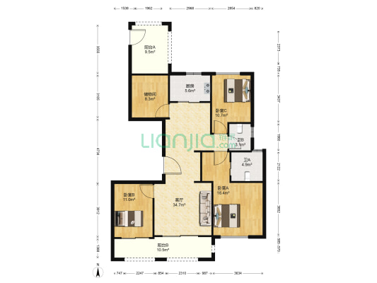 翡翠悦府 3室1厅2卫 134平方