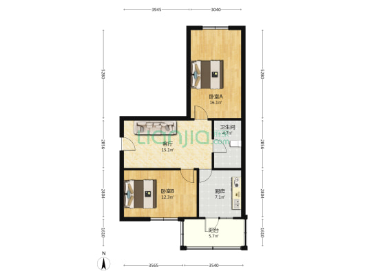 热电家属区 2室1厅1卫 78平方