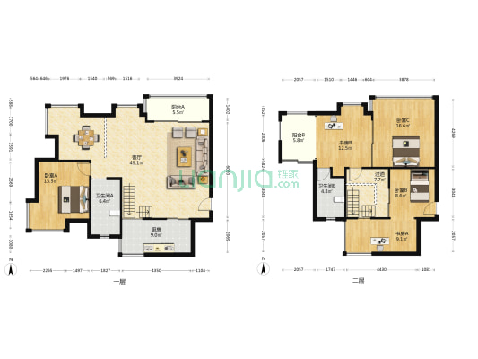 雨田村二期 5室1厅2卫 156平方
