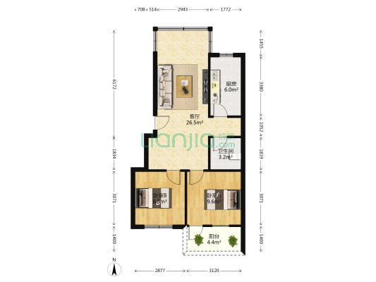 瓦窑路60号 2室1厅1卫 74平方