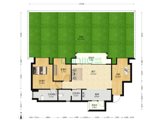 保亿御景玖园3期A区 3室1厅2卫 123平方