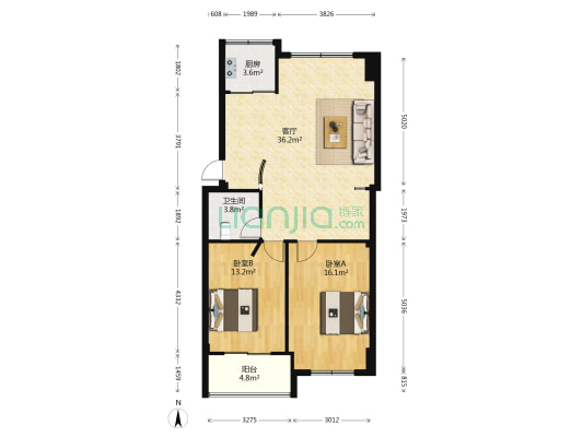五凤兰庭七期 2室1厅1卫 123平方