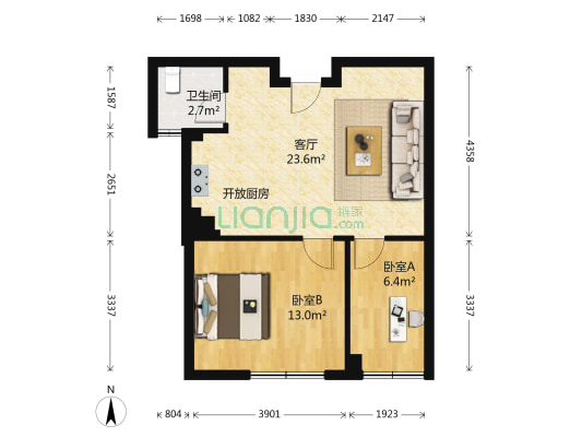 下沙幸福雅苑 2室1厅1卫 60平方