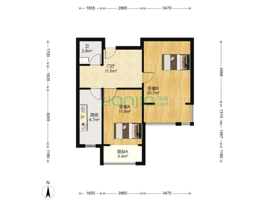 盛安金景 2室0厅1卫 74平方