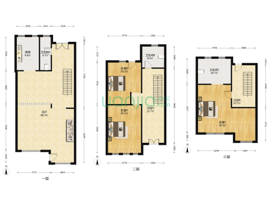 两河流域 3室1厅3卫 225平方