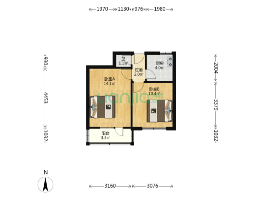五泉小苑 2室0厅1卫 39平方