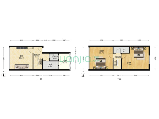 聚龙彩虹湾 2室1厅2卫 99平方
