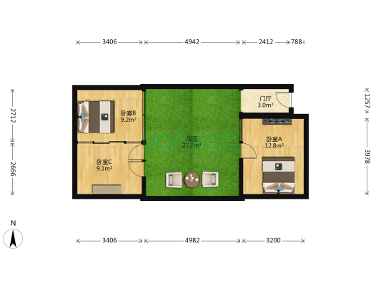 东晓市街 3室0厅0卫 56平方