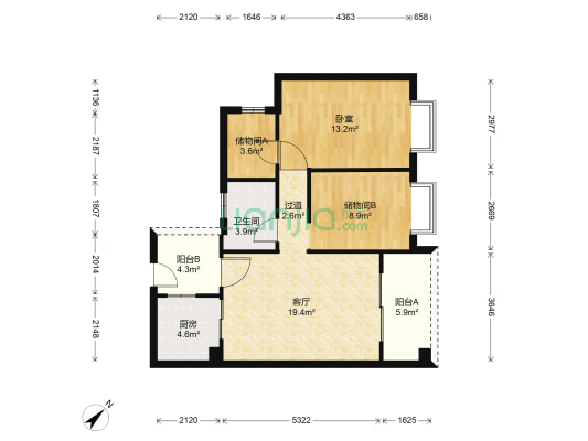 兴东鑫花园 1室1厅1卫 96平方