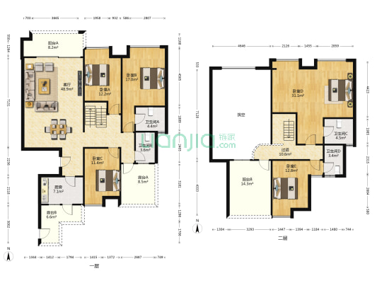 银海元隆·熙府 5室1厅4卫 198平方